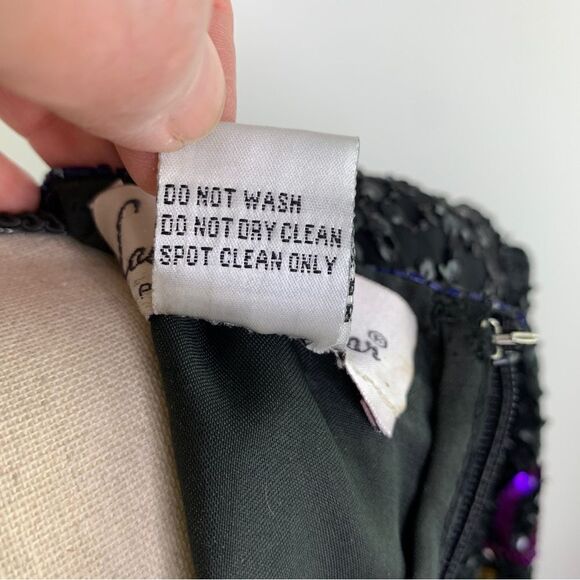 Vintage Lawrence Kazar Y2K New Year’s  Sequin Beaded Silk Top Sz M - Picture 11 of 13